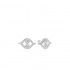 Sterling Silver White Diamond United Love Stud Earrings