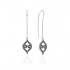 Sterling Silver Black Diamond Threader Earrings