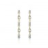 18K Solid Gold and Black Silver White Sapphire Long Line Earrings