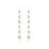 18K Solid Gold White Sapphire Long Swing Earrings