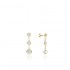 18K Solid Gold White Sapphire Short Swing Earrings