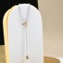 Sterling Silver 14K Solid Gold White Sapphire Heart Y Necklace