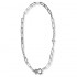 Sterling Silver White Sapphire Paperclip Necklace