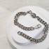 Sterling Silver White & Black Sapphire Miami Cuban Necklace