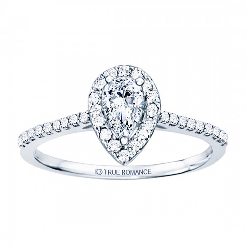 Rm1301ps-14k White Gold Halo Semi Mount Engagement Ring