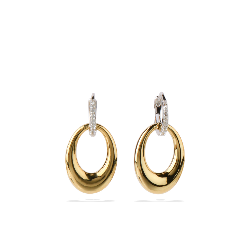 18K Solid Gold Sterling Silver White Sapphire Knocker Earrings